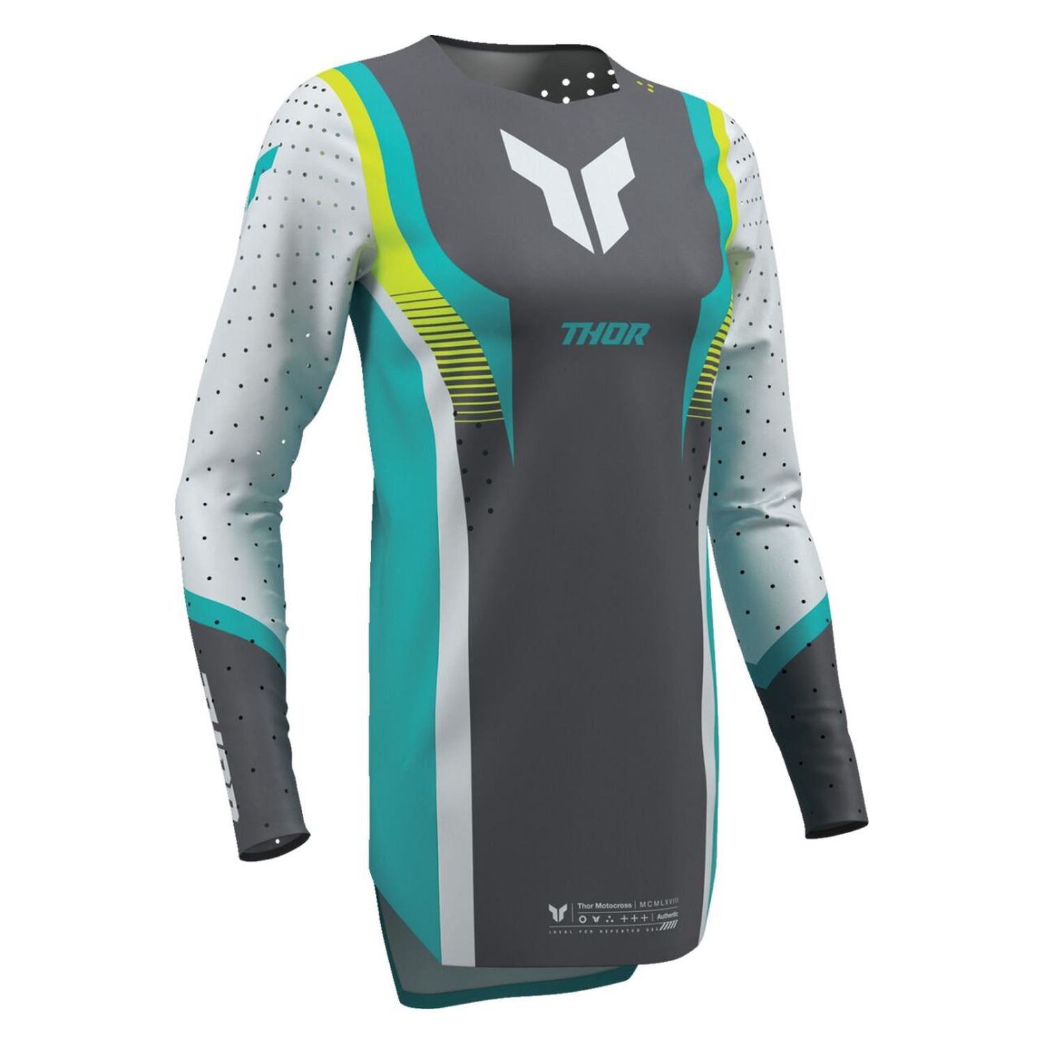 Thor 2026 Womens Sportmode Velocity Grey Aqua MX Jersey